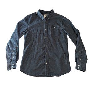 VANS Long Sleeve Button Down Shirt - Men's Small - Navy w/Pink/Red Polka Dots